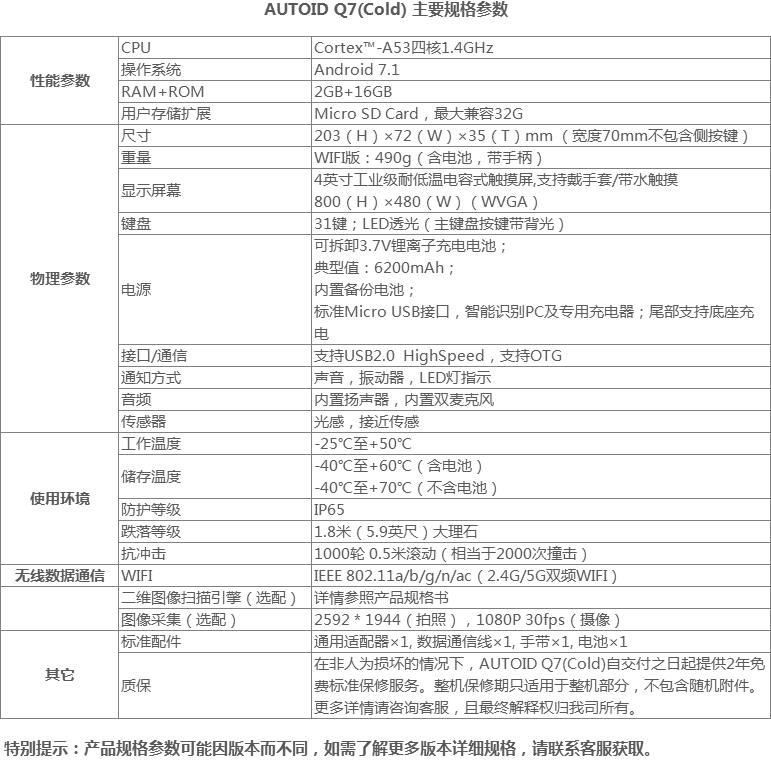 東大集成 AUTOID Q7(Cold)