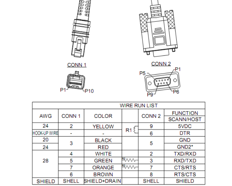掃描槍的串口RS232接口